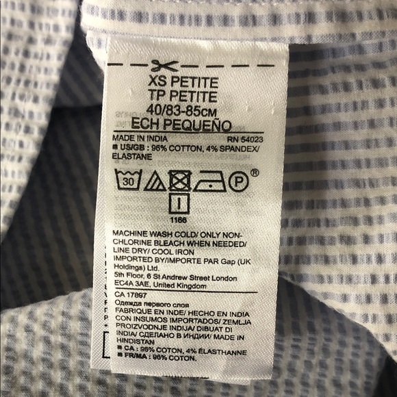 NEW Banana Republic Off The Shoulder Poplin Long Sleeve Ruffle Stripe Blue White - Picture 5 of 6